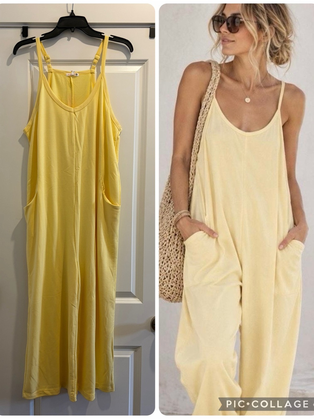 Anthropologie Sundry Yellow Relaxed Wide leg Jumpsuit Onesie butter yellow NWT